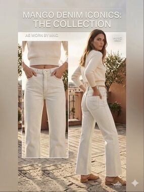Mango Cream Flare Jeans